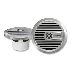 Alpine SPS-M601 høyttalerpar 6.5", marine, 30W RMS, Sølv