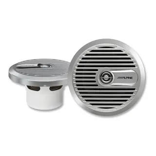 Alpine SPS-M601 høyttalerpar 6.5", marine, 30W RMS, Sølv