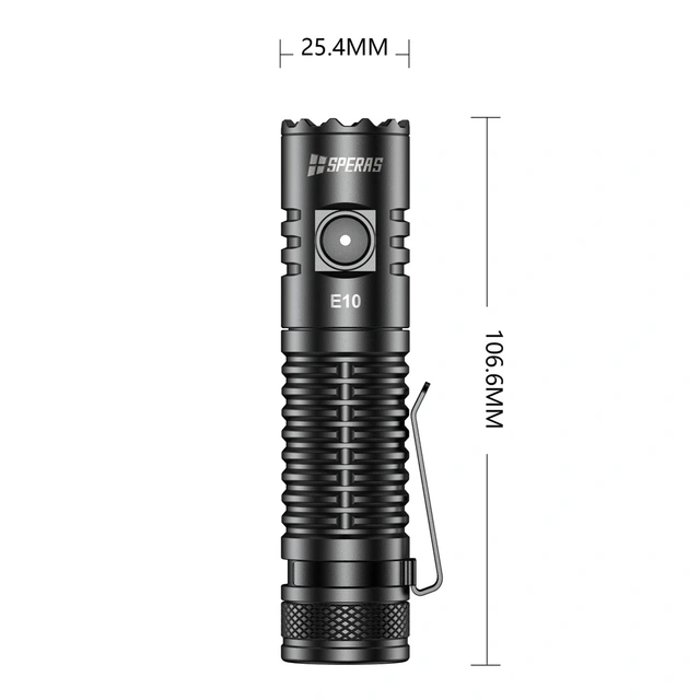 SPERAS E10 Lommelykt 1300 Lumen, 175 meter kastelengde 