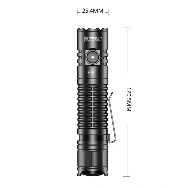 SPERAS EST Lommelykt 1900 Lumen, 211 meter kastelengde 