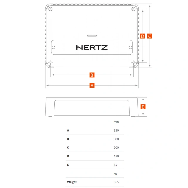 Hertz Venezia V6 6-kanals forsterker Marine, 6x290W RMS, 2 Ohm 