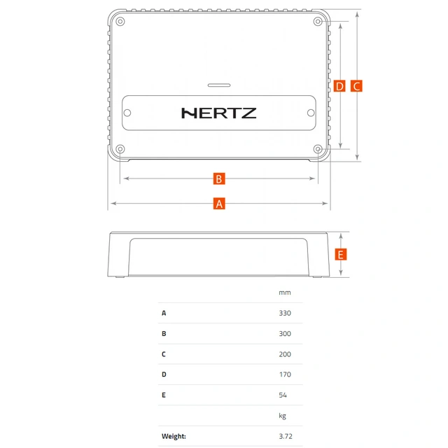 Hertz Venezia V5 5-kanals forsterker Marine, 4x220+780W RMS, 2 Ohm 