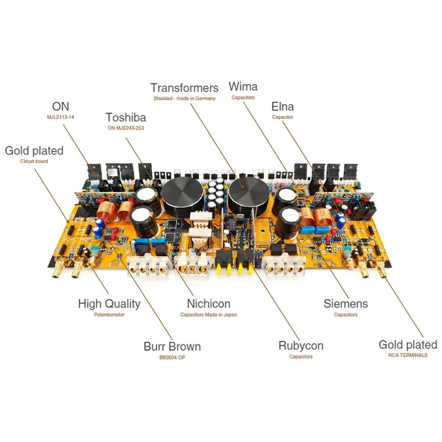 Phoenix Gold ZQ9004 4-kanals forsterker High End, 4x230W, Klasse AB 