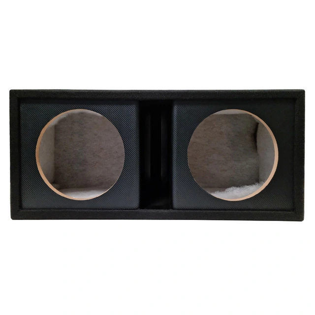 Dobbel basskasse for 12" elementer Portet kasse, 80 liter, sort 