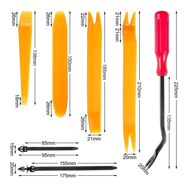 Sett med 925 klips for bilinteriør Interiørmonteringssett med verktøy 