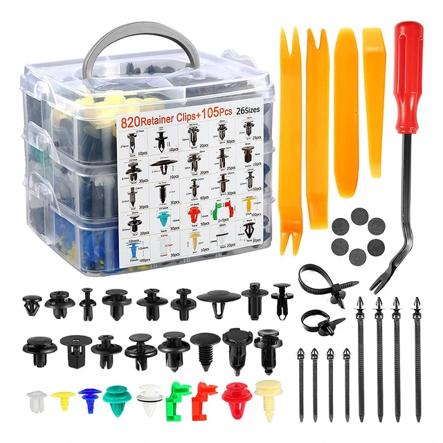 Sett med 925 klips for bilinteriør Interiørmonteringssett med verktøy 