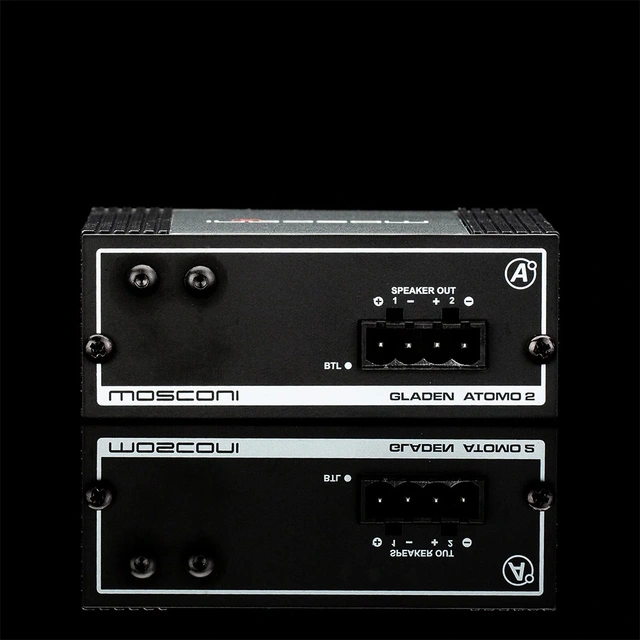MOSCONI ATOMO 2 forsterker 24 Volt 2x110W RMS i 2 Ohm, 24 Volt 