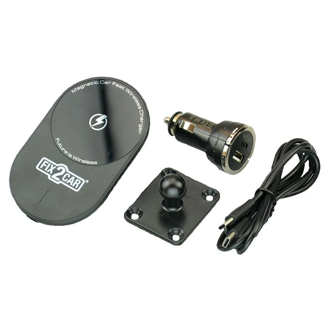 Kram Fix2Car trådløs mobillader iPhone 12/13, 15W, magnetfeste 