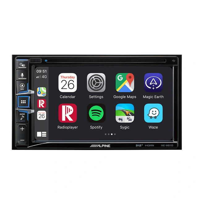 Alpine INE-W611DC navi. Camper-utgave 6,5" , DAB+, CarPlay, Android Auto 