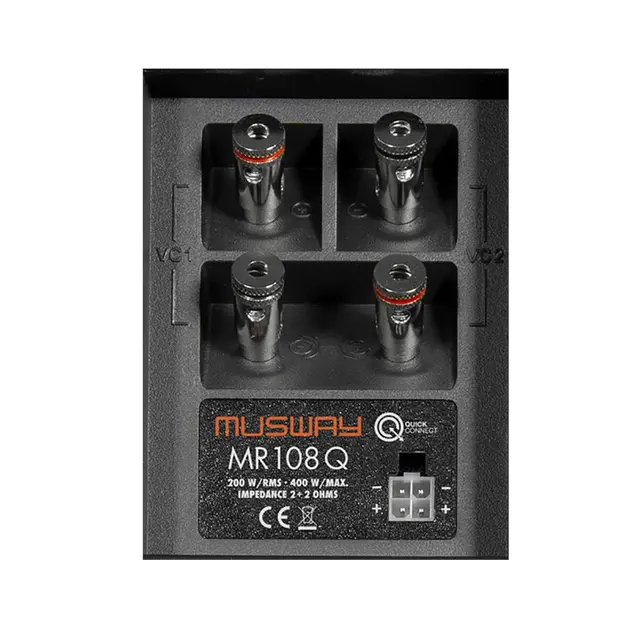 Musway MR108Q 8" subwoofer i kasse 200W RMS, 2x2 Ohm 