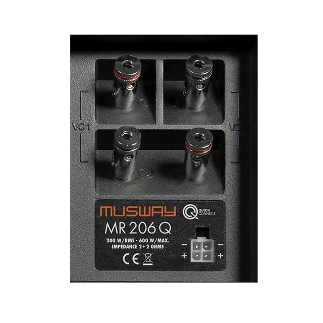 Musway MR206Q subwoofer i kasse 2 x 6.5", 300W RMS 