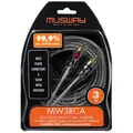 Musway RCA signalkabel, 3 meter 3 Meter. Dobbelskjermet. OFC