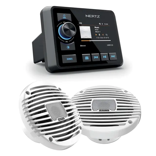 Hertz HMR20D & HEX65MW Pakke med spiller og høyttalere 