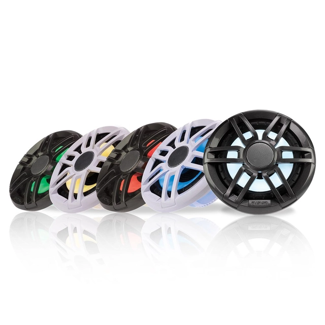 Fusion XS-FL65SPGW høyttalerpar 6.5", vanntett, sort og hvit, RGB LED 