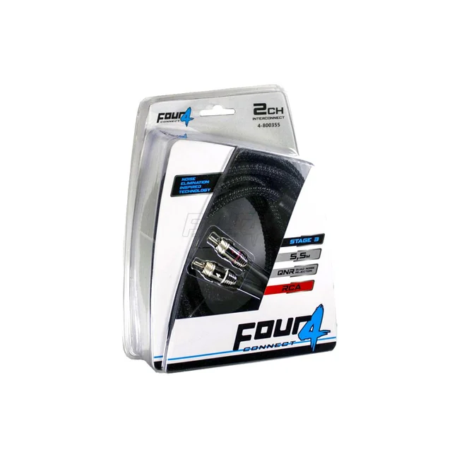 2-kanals RCA signalkabel, 5.5m 5,5 Meter, Firedobbeltskjermet, OFC 