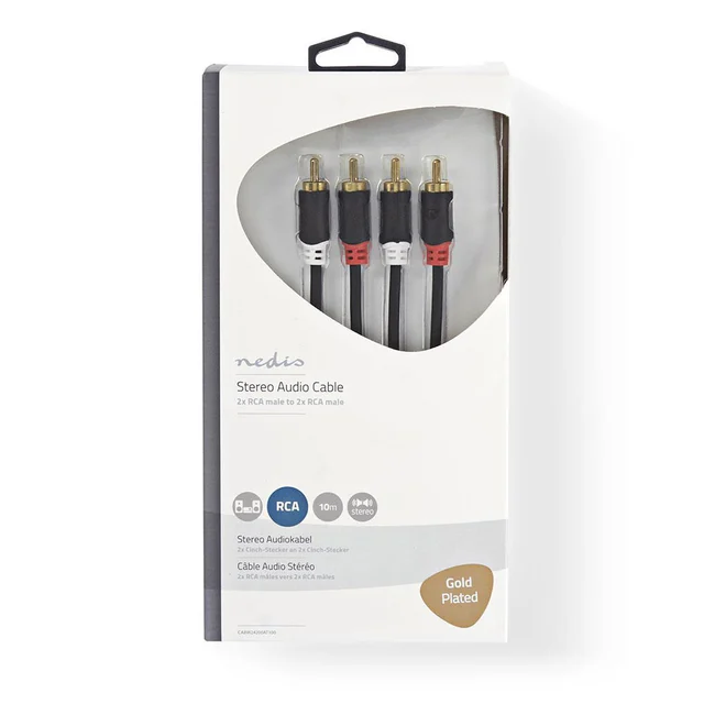 RCA signalkabel 10 meter 10 Meter, Skjermet 