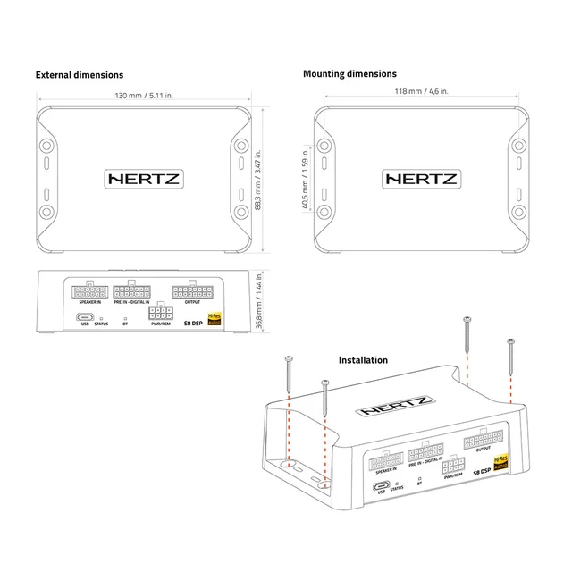 Hertz S8 DSP DSP, 8kanals, ultrakompakt, værbestandig 