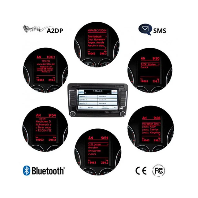 FISCON PRO Blåtann handsfreesett VW RCD510/RNS310/RNS510/RCD510/RNS810 