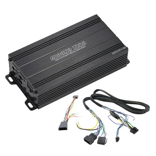 Ground Zero GZCS A-4.80 4-kanals m/ISO 4x80W RMS i 2 Ohm. Klasse D, Iso-kobling 