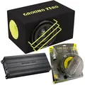 Ground Zero 24V basspakke 8" 8" sub i kasse, forsterker, kabelsett