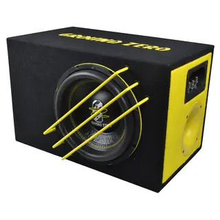Ground Zero GZRB 25SPL basskasse 10" i kasse, 2x2 Ohm, 1000W SPL