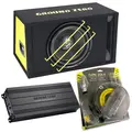 Ground Zero 24V basspakke 12" 12" sub i kasse, forsterker, kabelsett