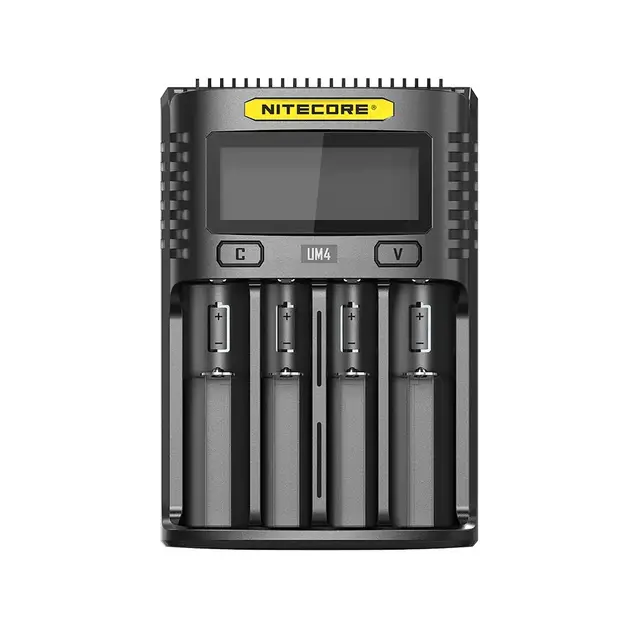 Nitecore UM4 batterilader Lader for fire batteri, USB 