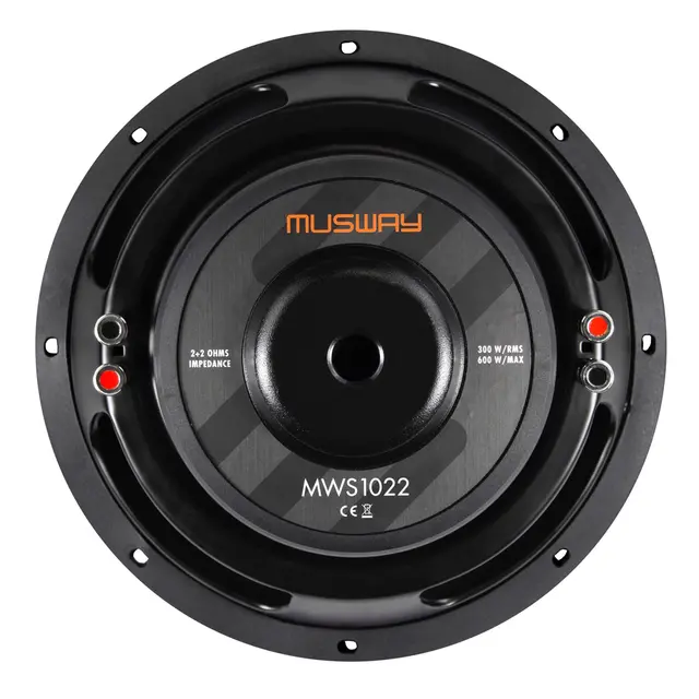 MUSWAY MWS-1022 10" subwoofer slim 300W RMS, 2x2 Ohm, slim 