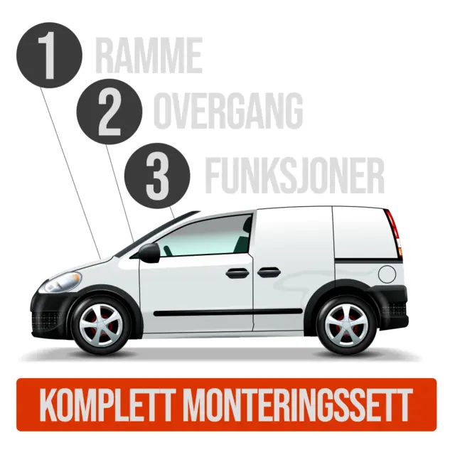 Komplett mont.sett for bilradio Fiat Ducato 15-> (varebil) m/250VP1/2 