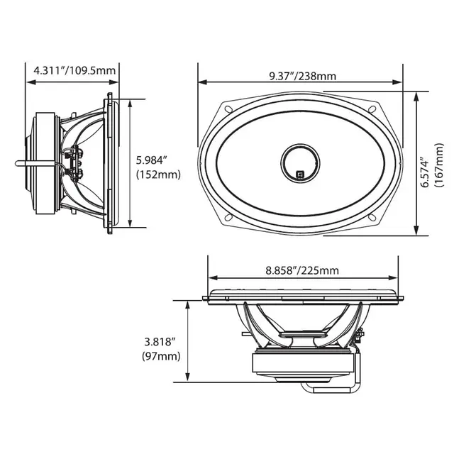 Cerwin Vega ST69CX STROKER høyttalersett STROKER-serie, 6x9", 125W RMS, 93.5 dB 