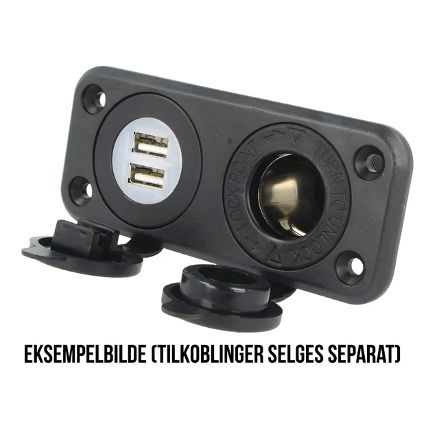 Innfellingspanel - dobbel For USB, AUX, sig.kont., voltmeter etc 