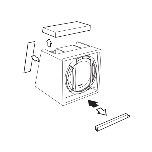 Alpine SWE-815 aktiv subwoofer 8" subwoofer, 100W RMS, bassremote 