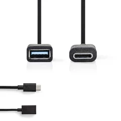 USB A (hun) -> USB-C (han) kabel USB C 3.0, 0.15m
