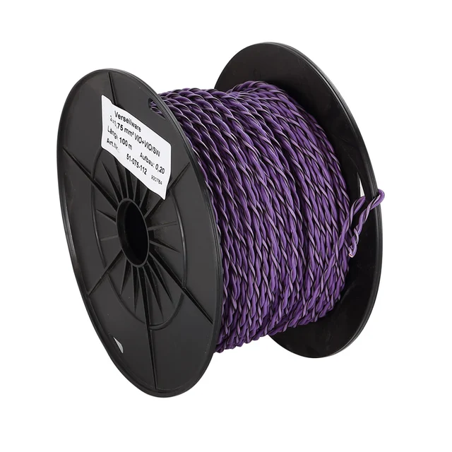 ACV Installasjonskabel, 2x0.75mm2 0,75mm2, Lilla/Lilla-sort, tvunnet 