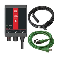 DEFA Ladepakke 1x12A, 12V 12V, 12A batterilader og kabler