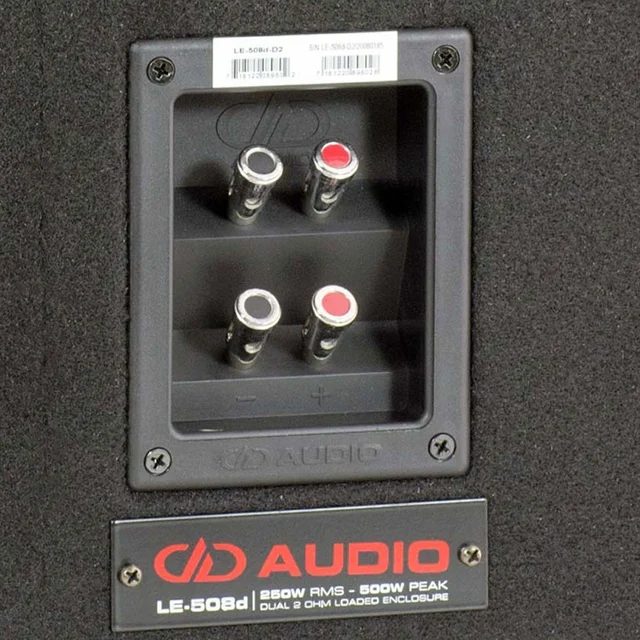 DD Audio LE-M508d-D2 basskasse 8" i kasse, 250-500W RMS, 2x2 Ohm 