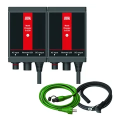DEFA Ladepakke 2x12A, 24V 2x12V/ 24V, 2x12A batterilader og kabler