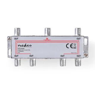 Antennesplitter, 6-veis F-Connector, 5-1000 Mhz