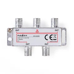 Antennesplitter, 4-veis F-Connector, 5-1000 Mhz