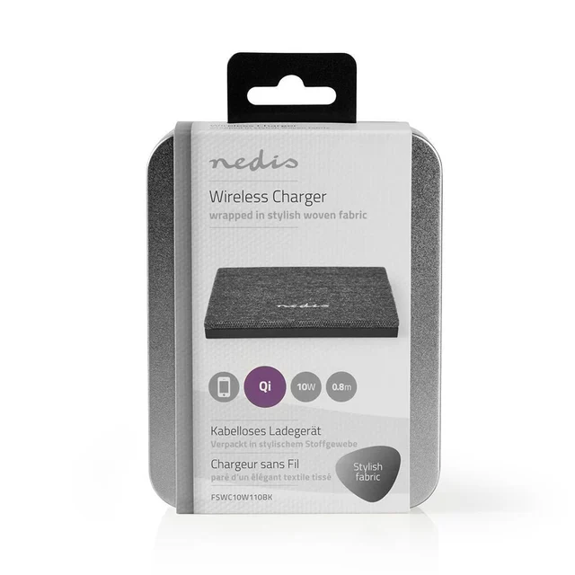 Nedis trådløs mobillader med stofftrekk QI, støtter hurtiglading 