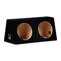 Dobbel basskasse for 12" elementer Lukket kasse, 2x30 liter, sort