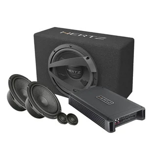 Hertz basspakke 10" i kasse, forsterker, høyttalersett