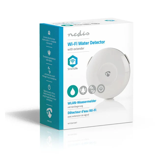 Nedis SmartLife vannlekkasjedetektor WIFI, batteridrevet 