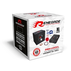 Renegade RBK-1100XL basspakke 12" sub i kasse, forsterker, kabelsett