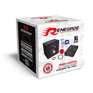 Renegade RBK-1100XL basspakke 12" sub i kasse, forsterker, kabelsett