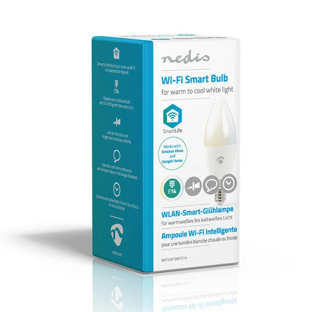Nedis SmartLife LED-lyspære Kaldhvit & Varmhvit, E14, WIFI 