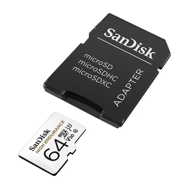 Sandisk High Endurance microSDHC 64GB Class10, høy ytelse, egnet for dashcam 