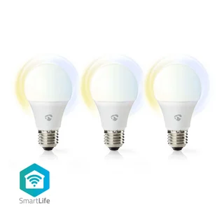 Nedis SmartLife LED-lyspære - 3pk Varmhvit og kaldhvit, E27, WIFI