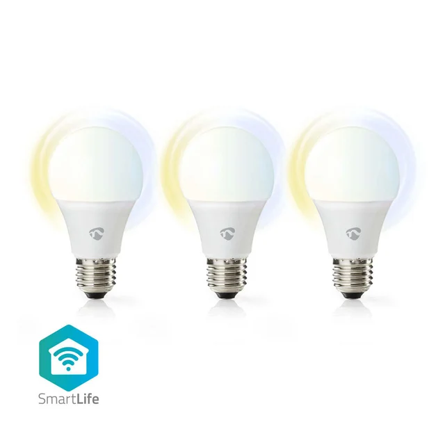 Nedis SmartLife LED-lyspære - 3pk Varmhvit og kaldhvit, E27, WIFI 