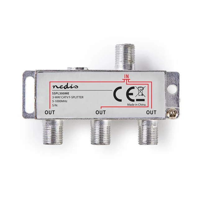 Antennesplitter, 3-veis F-Connector, 5-1000 Mhz 